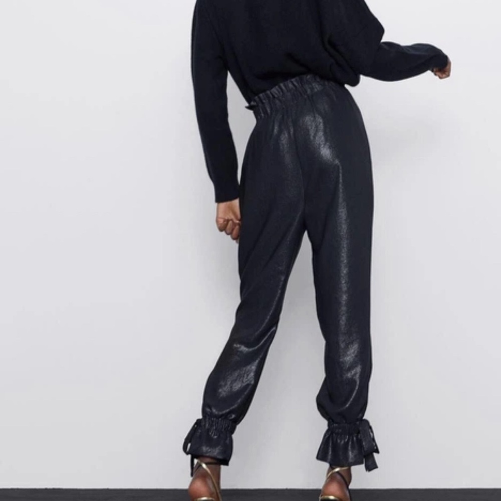 Zara Metallic Black Joggers